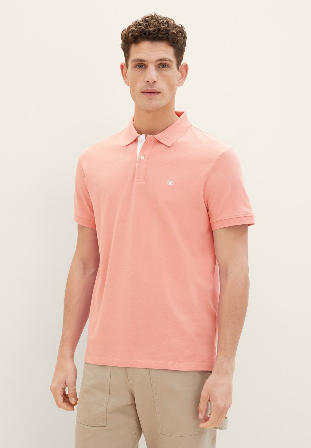 

Рубашка поло WITH CONTRAST TOM TAILOR, цвет Hazy Coral Rose