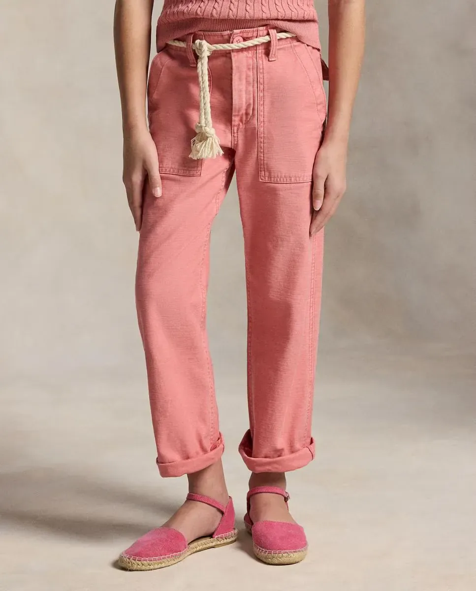 Детские брюки Рикки из хлопкового сатина Polo Ralph Lauren, розовый — фото 2