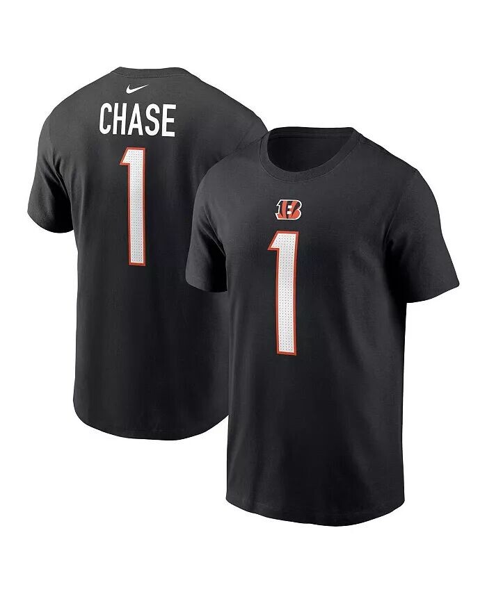 

Мужская черная футболка Ja'Marr Chase Cincinnati Bengals с именем и номером игрока Nike