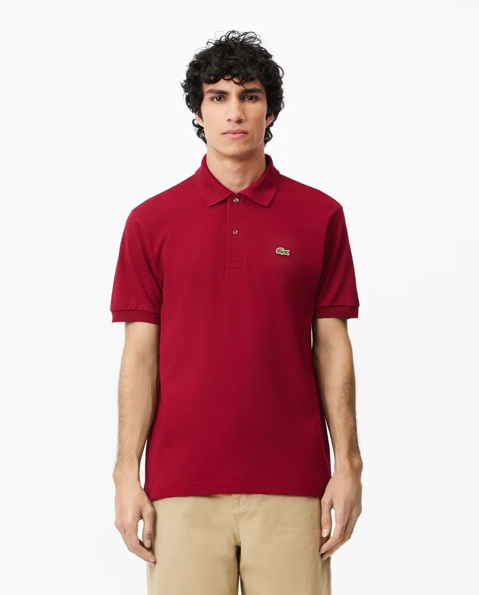 

Классическая мужская поло из оригинального пике с коротким рукавом Lacoste, бордовый