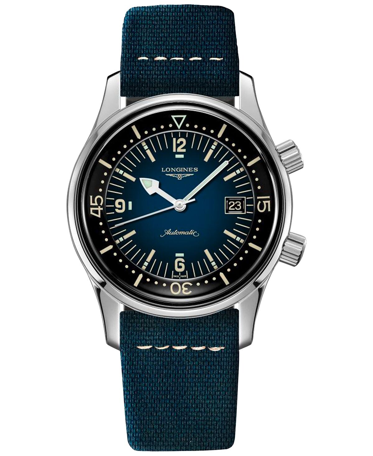 

Мужские швейцарские автоматические часы Legend Diver с синим кожаным ремешком, 42 мм Longines