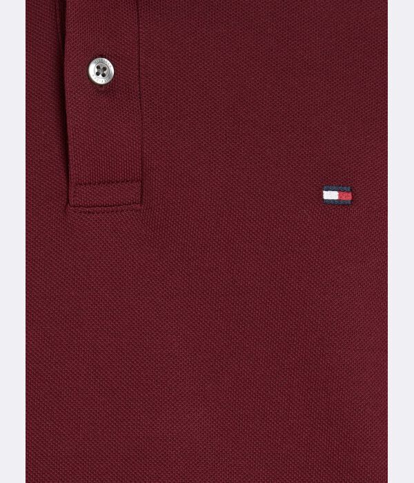 Поло Tommy Hilfiger 1985 Slim Fit, бургундия — фото 4