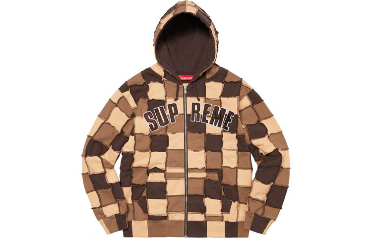 Толстовка Supreme Reverse Patchwork на молнии, черный