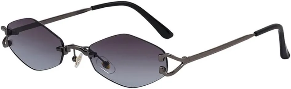 

Женские солнцезащитные очки без оправы, маленькие, в стиле панк, с металлической оправой, для женщин и мужчин, с защитой от УФ-излучения UV400 generic, 4