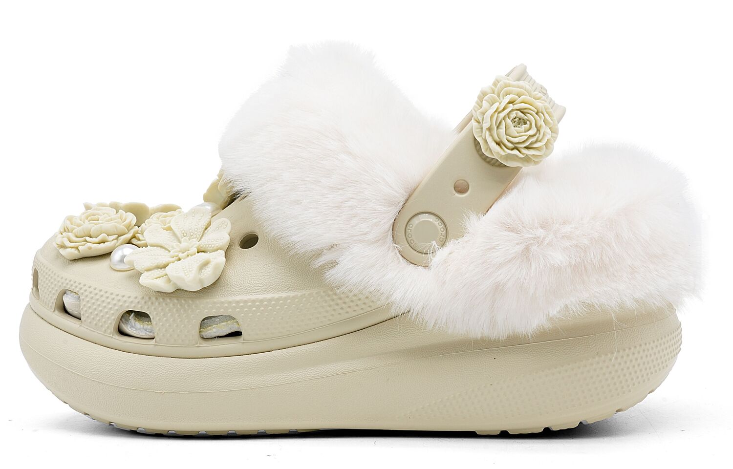 

Классические сабо Wondrous Brush Blossoms Clogs Unisex костяной белый Crocs, Bone белый