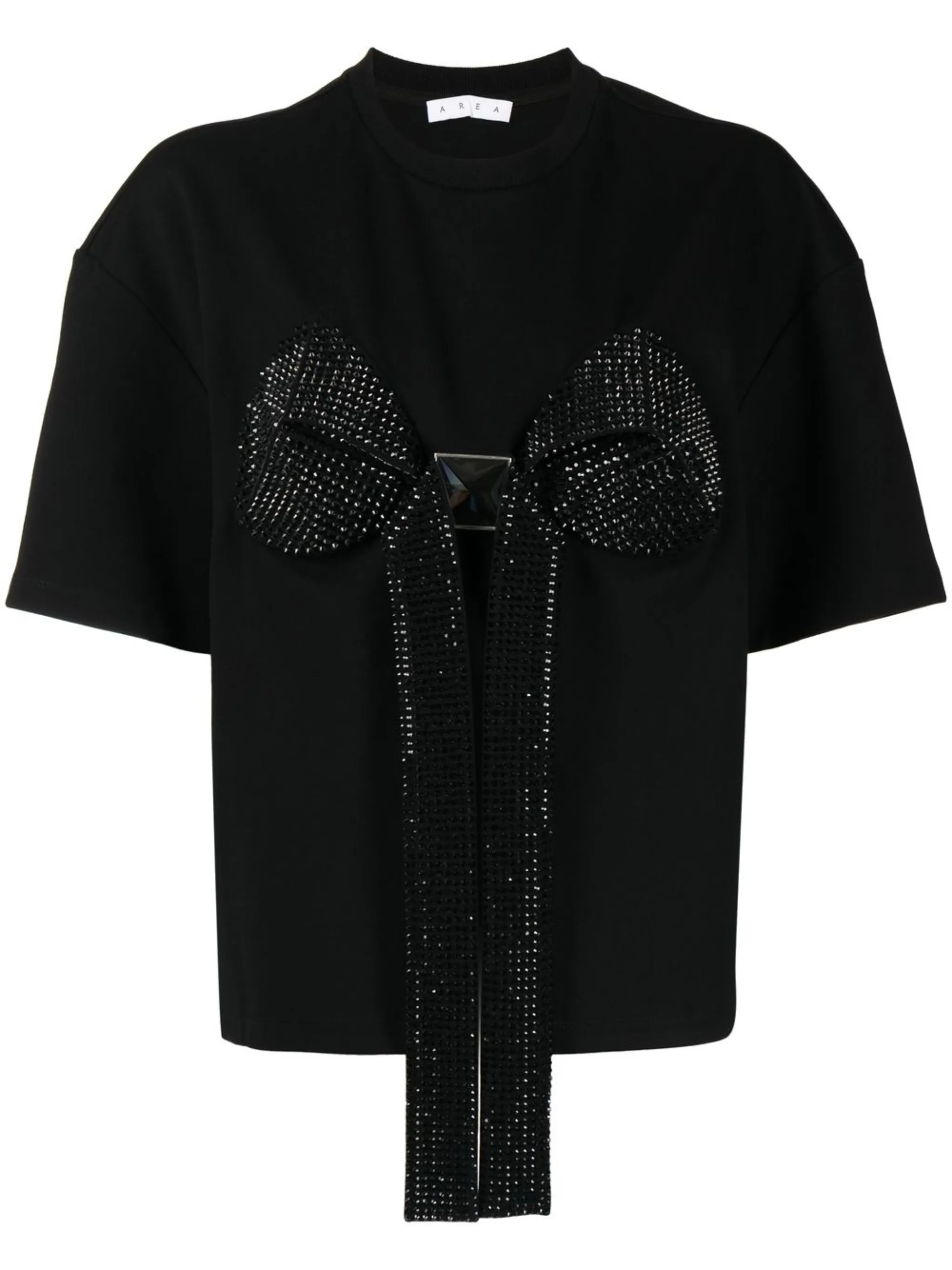 

Футболка свободного кроя с кристаллами Area, черный