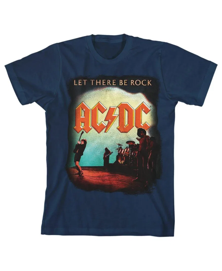 Футболка с коротким рукавом Boys Let There Be Rock, темно-синяя, размер S Ac/Dc
