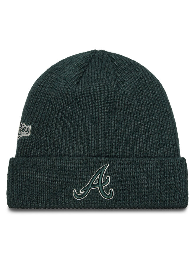 

Шапка New Era Atlanta Braves World Series Patch Cuff Knit Beanie 60580730, зеленый
