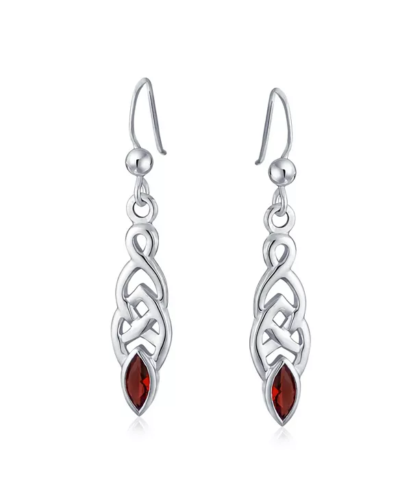 

Серьги-Подвески с кельтским узором «любовный узел» из стерлингового серебра Bling Jewelry, red