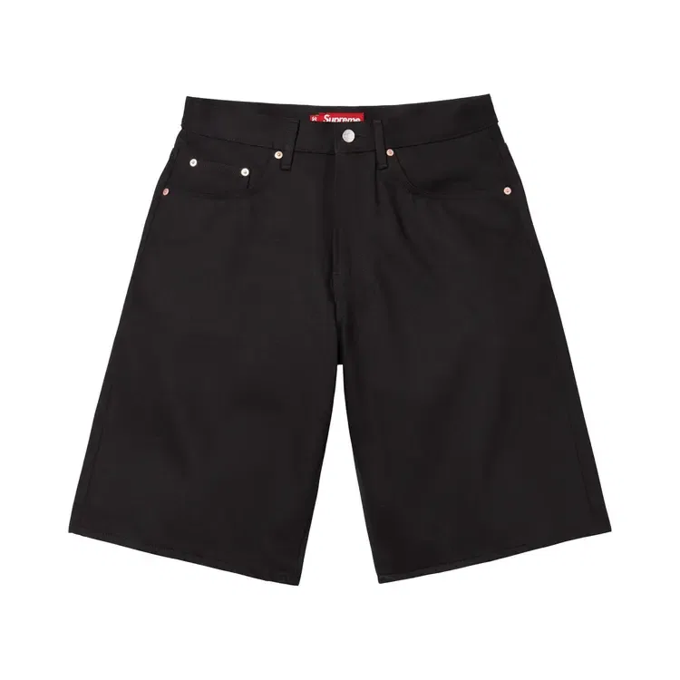 Джинсовые шорты багги Supreme Selvedge, черный