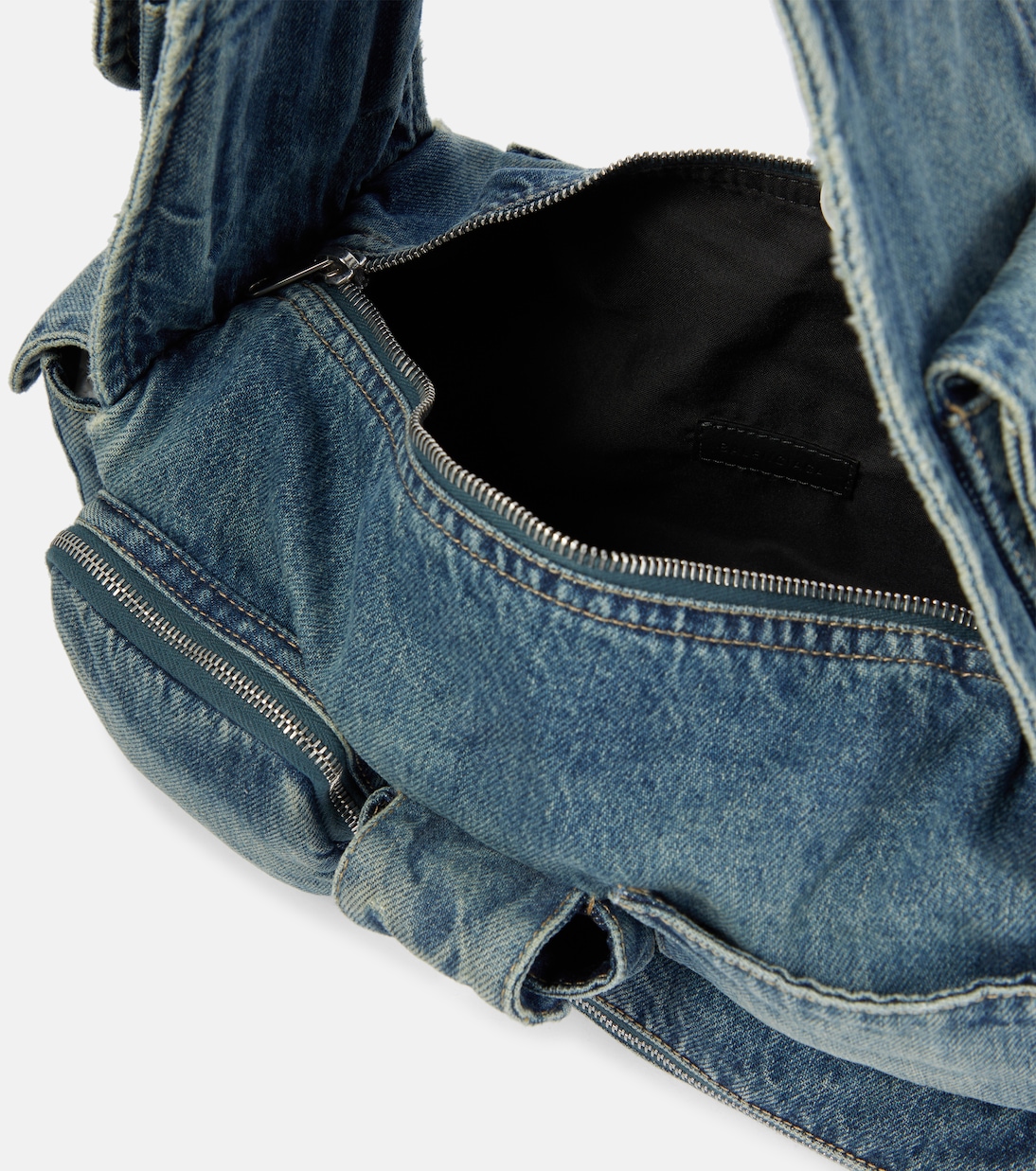 Суперстильный маленький джинсовый кроссбоди Balenciaga, Vintage Blue — фото 3