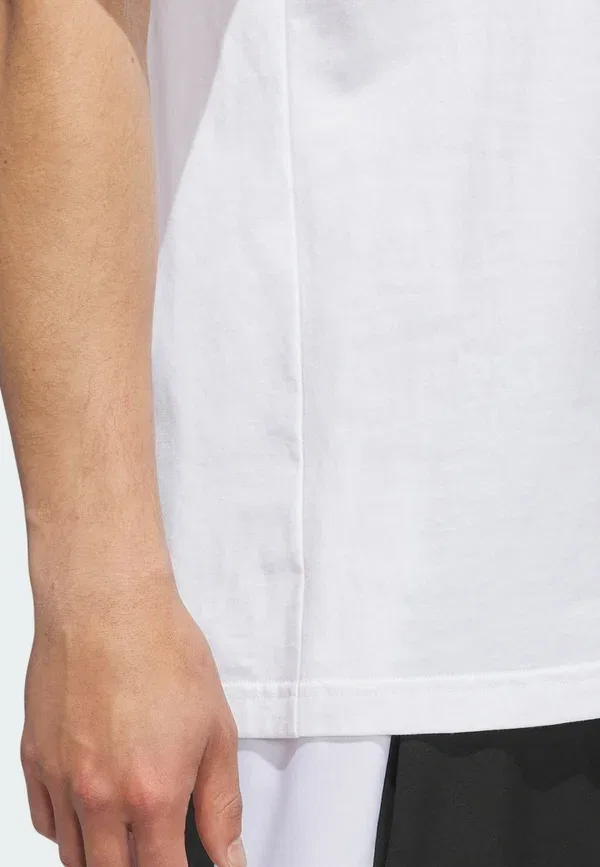 Футболка базовая Adidas Performance Bb found tee basic, белый черный — фото 4