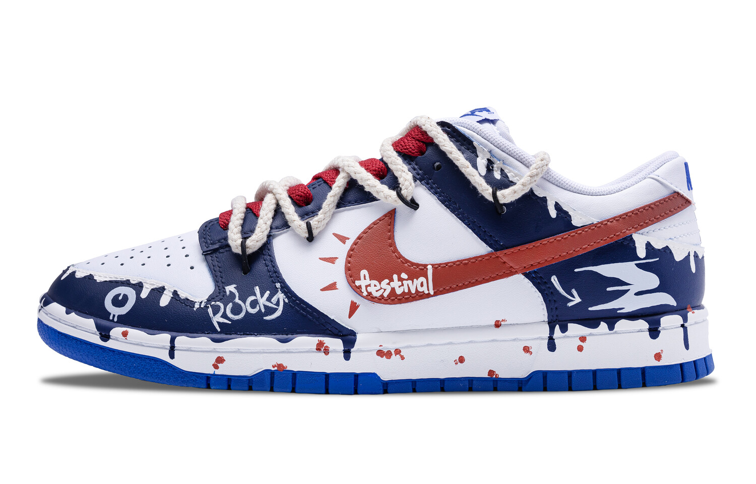 

Кроссовки Nike Dunk Skateboarding Shoes Men Low-top Dark Blue, синий