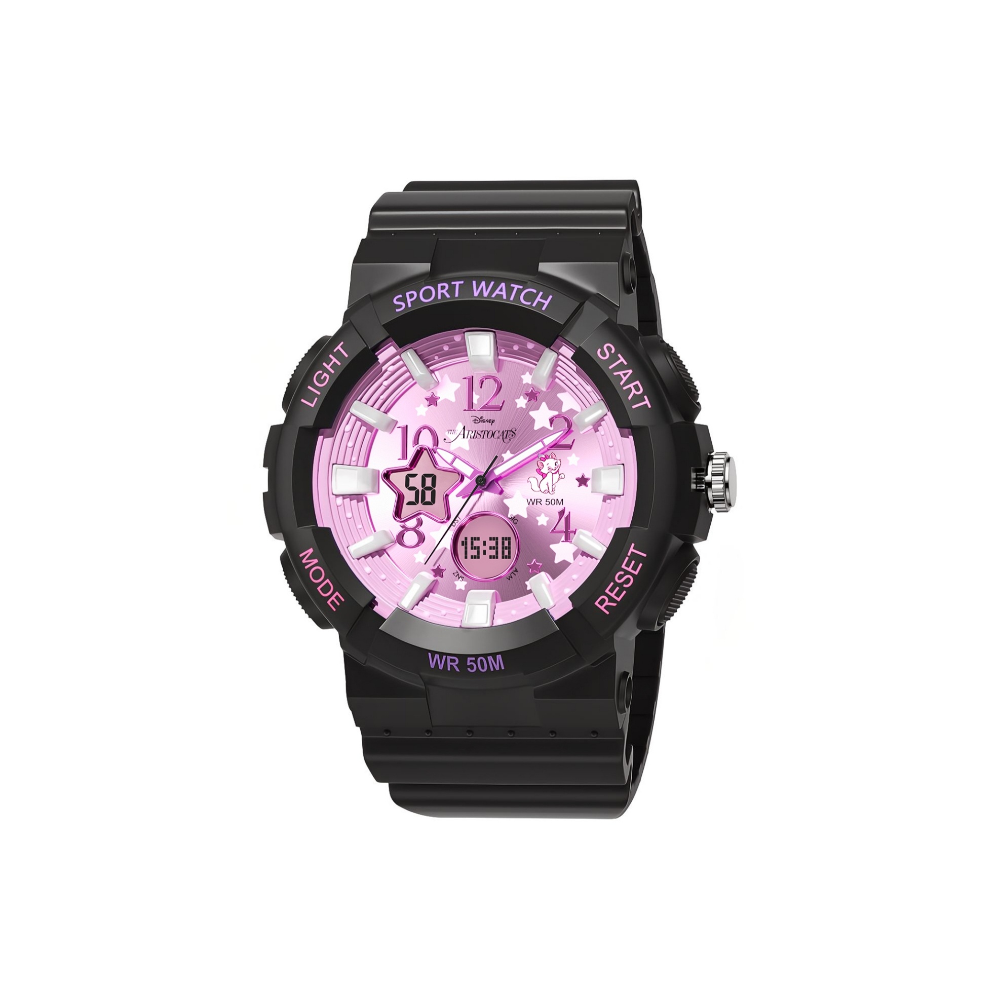 

Disney Часы Cat Velvet Electronic+Quartz Movement TPU ремешок женские часы розовый циферблат