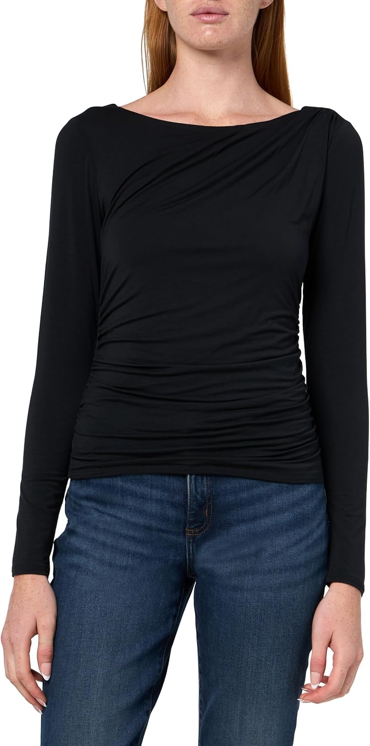 

Женский топ Guess Eco с длинными рукавами и сборкой Maisie, Jet Black