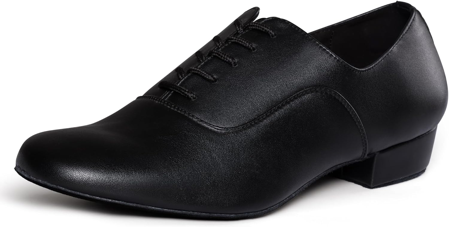 

Мужские бальные туфли DWBH из кожи с шнуровкой для латинских танцев, сальсы, вальса и танго, initial