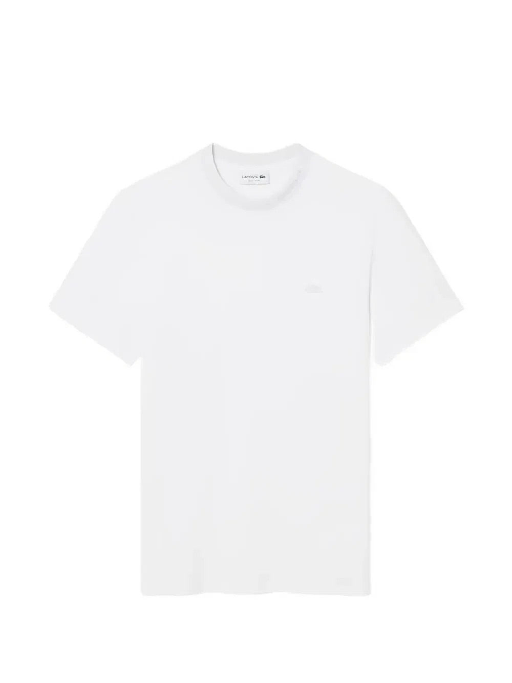 Хлопковая футболка с круглым вырезом и логотипом Lacoste, белый