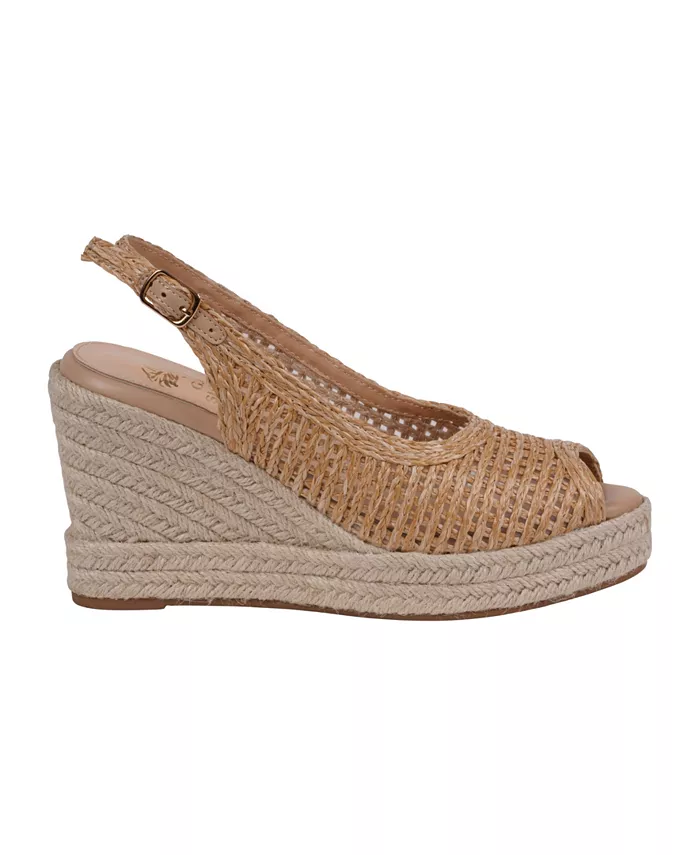 Женские плетеные эспадрильи Amira на клиновидном каблуке GC Shoes, коричневый/бежевый — фото 2