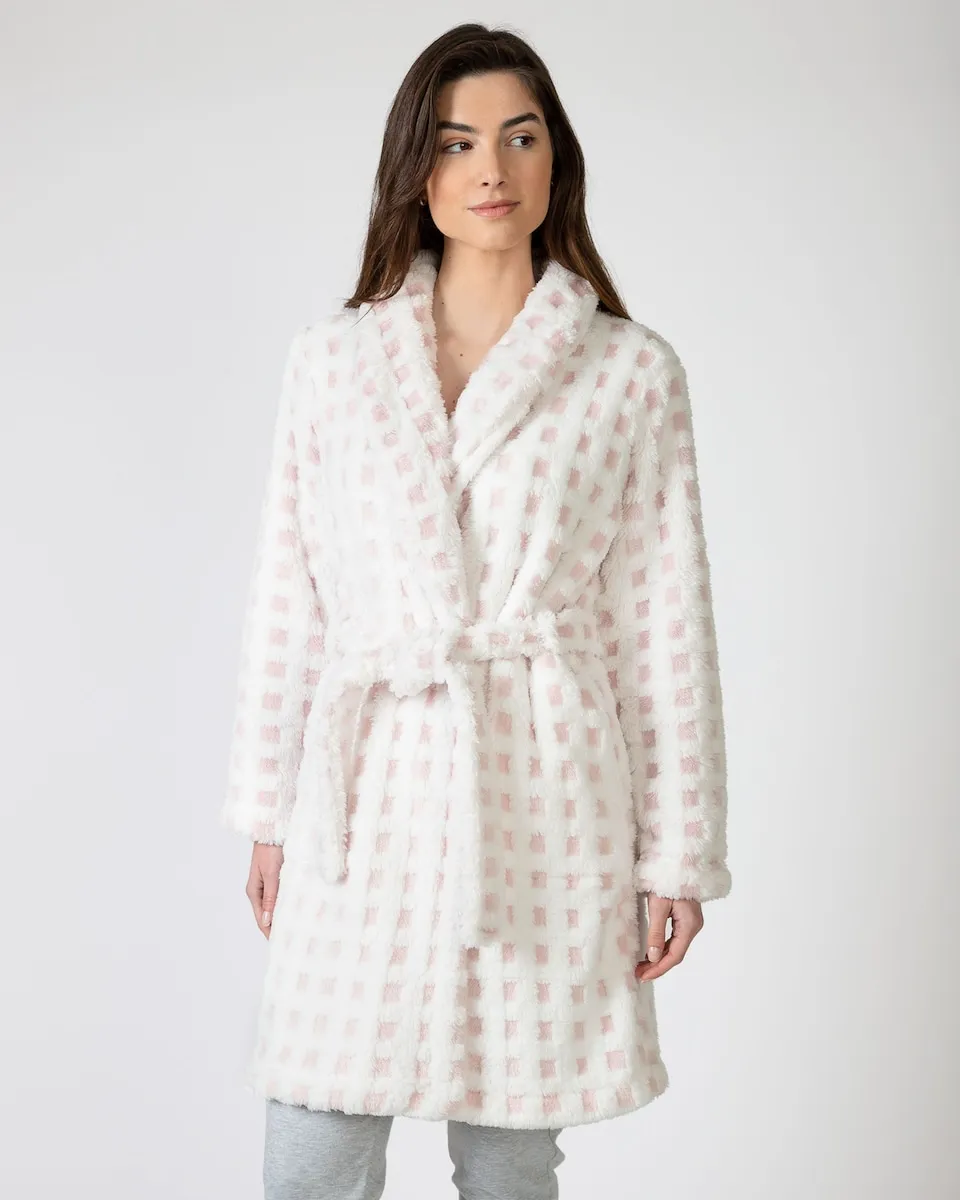 

Женский короткий халат на запах Massana, белый