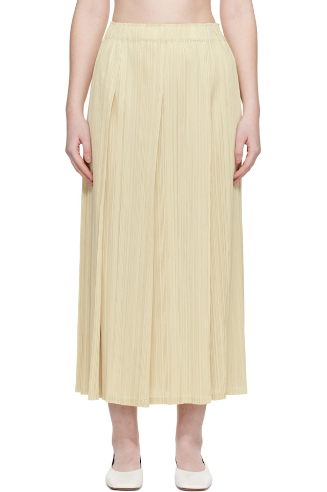 

Pleats Please Issey Miyake Бежевая макси-юбка, цвета месяца, декабрь