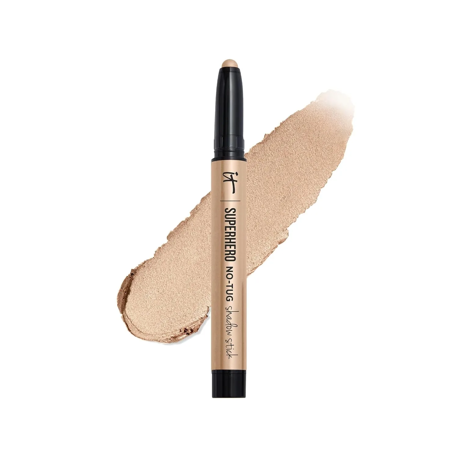 Водостойкие тени-карандаш IT Cosmetics Superhero No-Tug - стойкие, легко растушевываемые кремовые тени со встроенной базой под тени. Подходят для чувствительной кожи вокруг глаз. 0,05 унции., Bold Bubbly