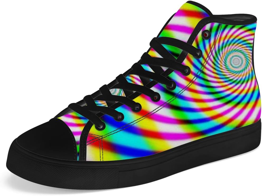 

Кеды на высокой подошве chebing с психоделическим абстрактным рисунком, высокие кроссовки на шнуровке, повседневная обувь, подарок для мужчин и женщин, 611 Multicolor
