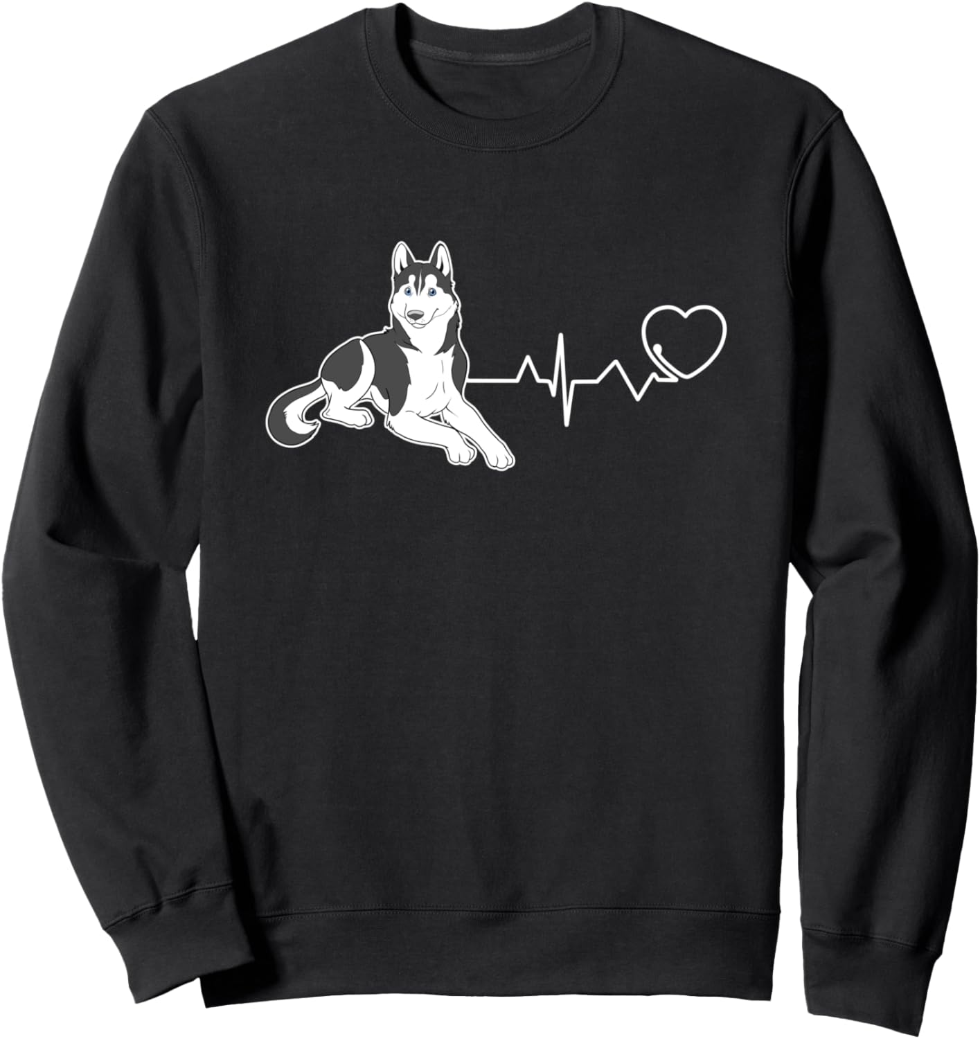 

Толстовка с изображением сердцебиения сибирской хаски Siberian Husky Dog Gifts, черный