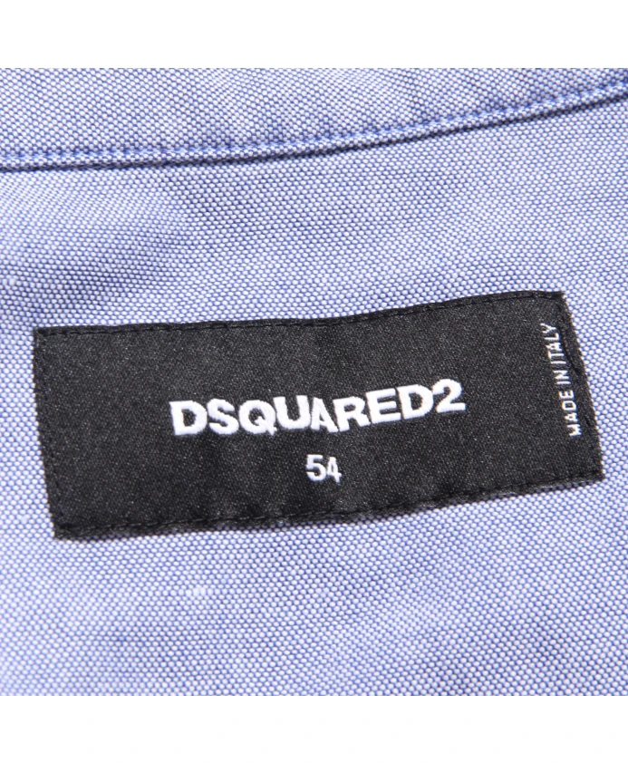 Легкая хлопковая рубашка, изготовленная в Италии. Dsquared2, синий — фото 4