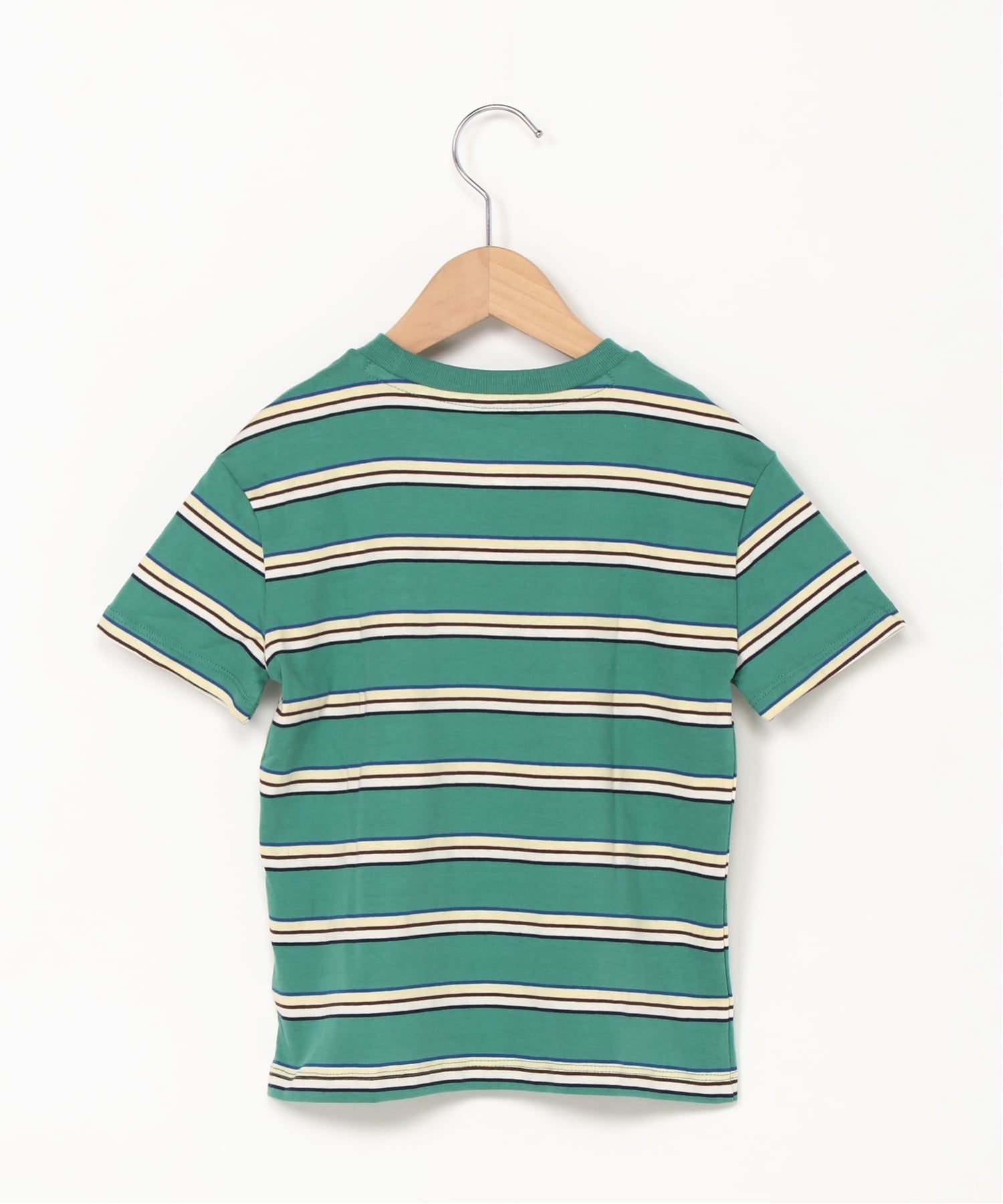 (K) Повседневная мягкая полосатая футболка с карманом (детская) GAP, GREEN_STRIPE — фото 4