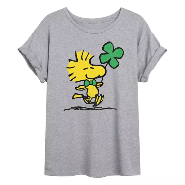 

Футболка оверсайз Juniors' peanuts woodstock clover Licensed Character, серый