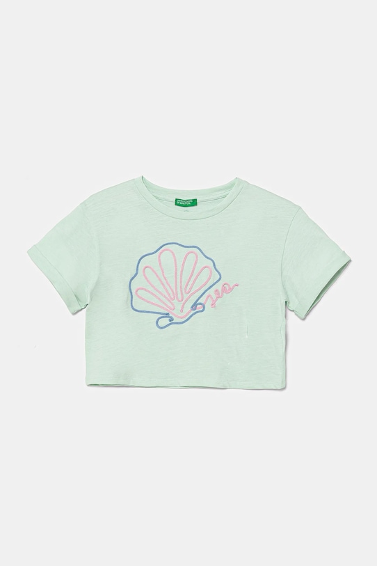 

Детская хлопковая футболка United Colors Of Benetton, зеленый