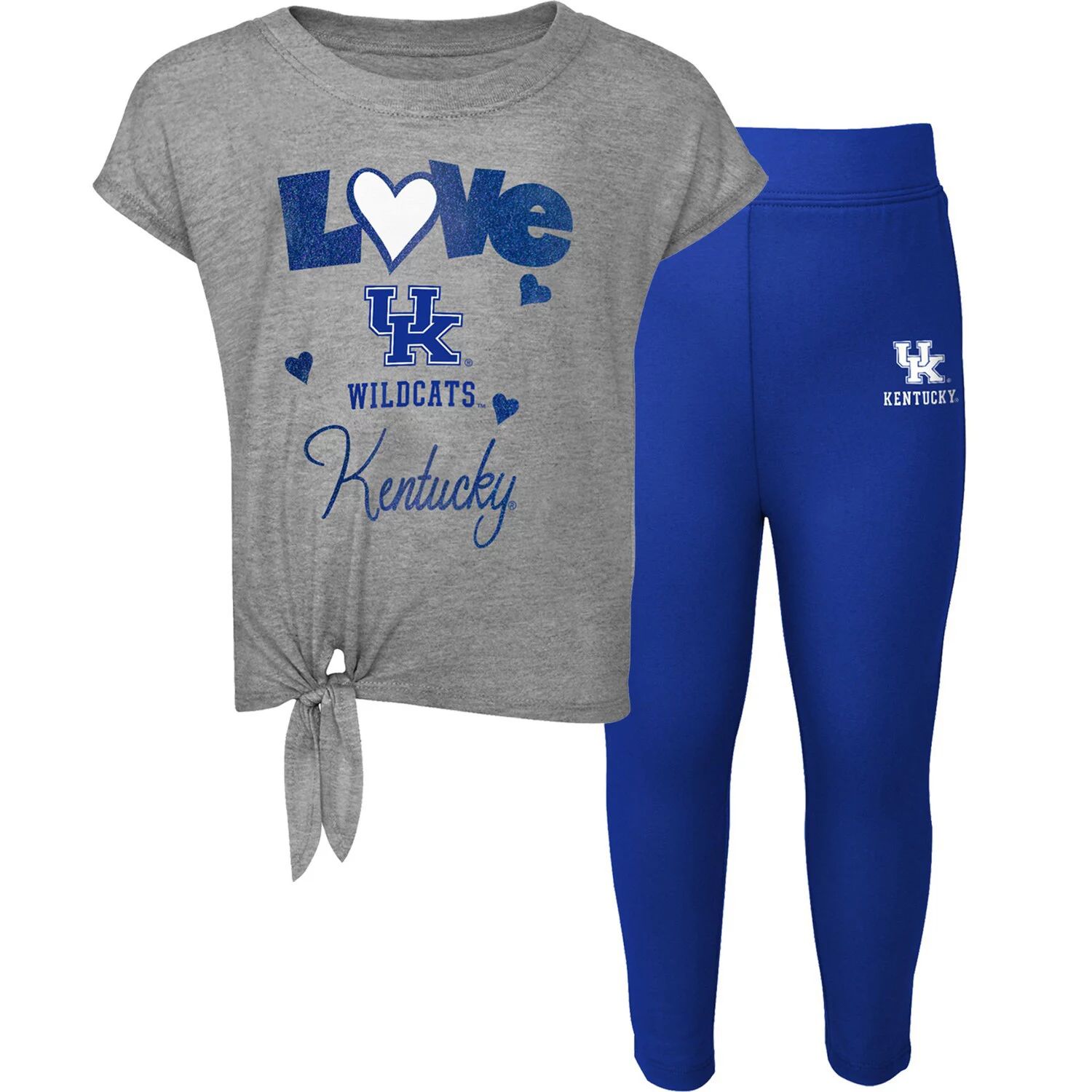 

Комплект из футболки и леггинсов цвета «Heathered Grey/Royal Kentucky Wildcats Forever Love» для дошкольников и малышей Outerstuff