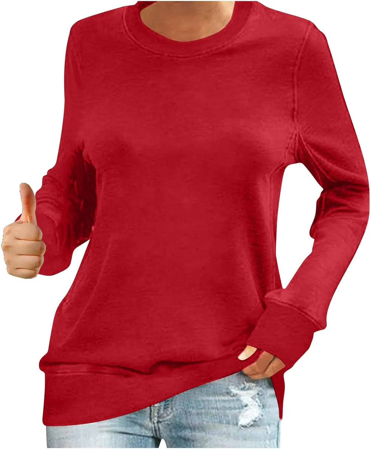 

Mzkdieey женский оверсайз свитшот с длинным рукавом и круглым вырезом