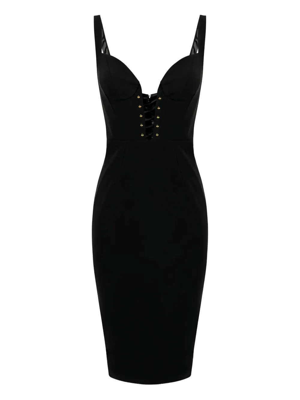 

Мини-платье с перекрещивающимися пуговицами Elisabetta Franchi, черный