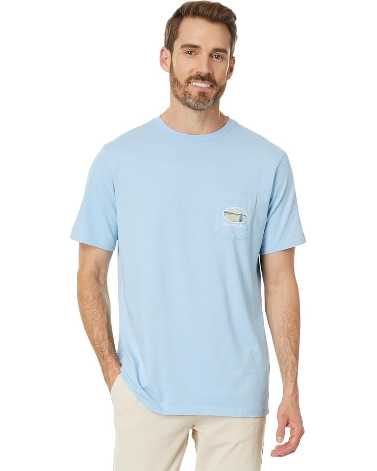 

Футболка Vineyard Vines Sunset Pier Bernese Short Sleeve Tee, цвет Jake Blue