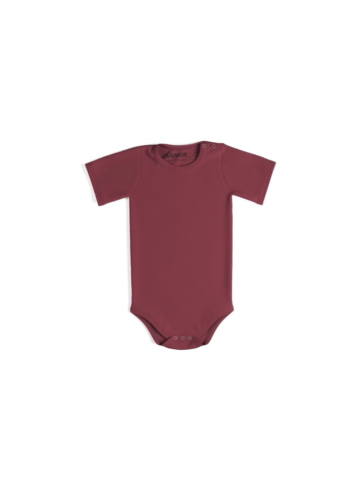 

Sämann Детский боди из 100% органического хлопка, застежка на кнопках, короткие рукава, без ребристой вязки, малиновый цвет