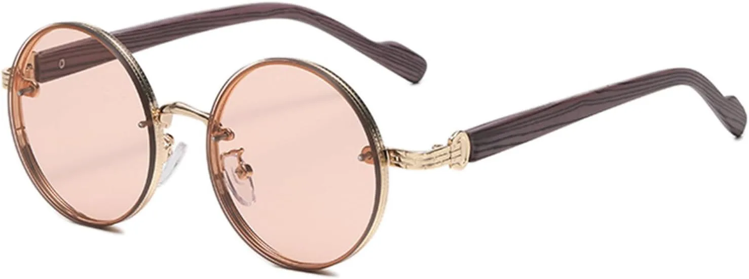 

Солнцезащитные очки J&L в стиле ретро, ​​круглые, в стиле стимпанк, для женщин и мужчин, винтажные, круглые, с металлической оправой J&L Glasses, Golden/Champagne