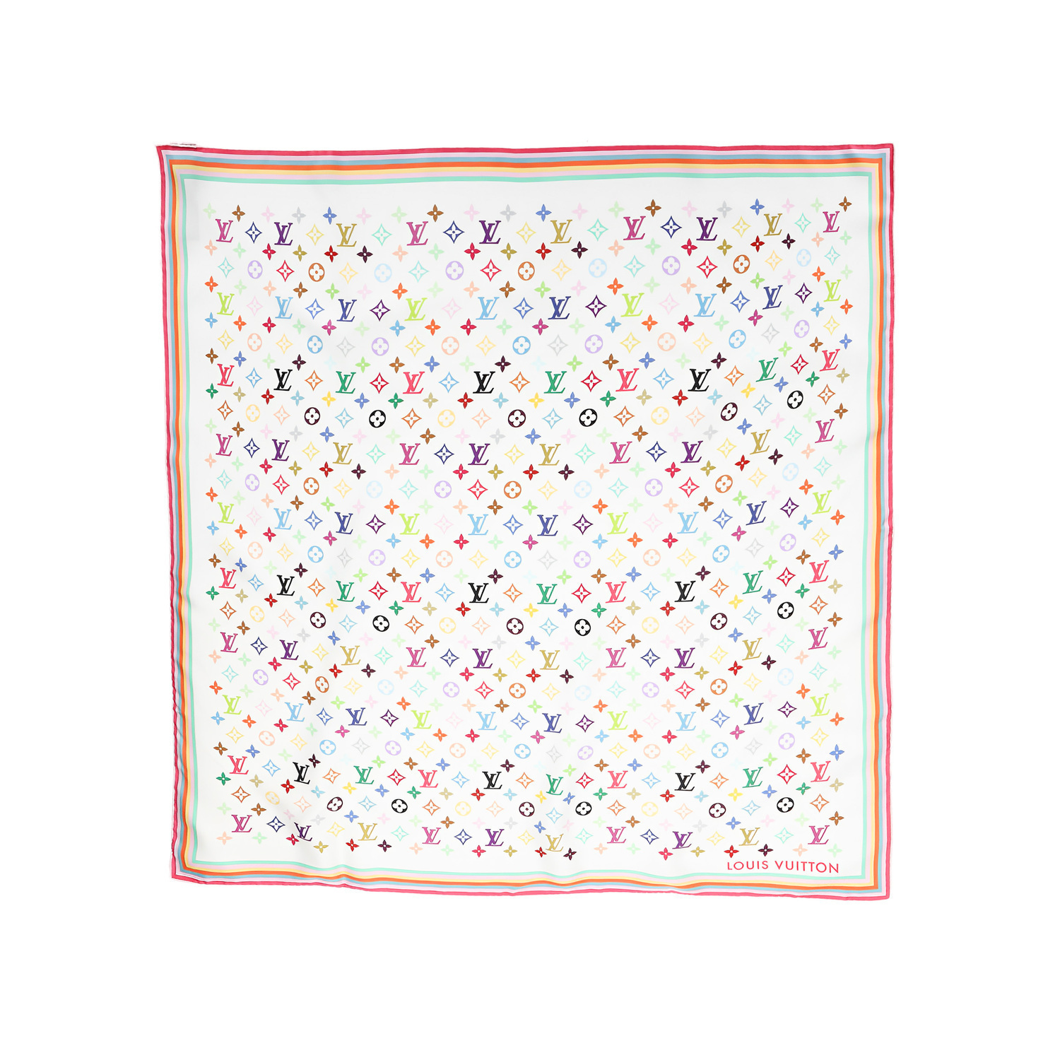 LOUIS VUITTON Монохромный разноцветный квадратный шарф, Multicolor — фото 2