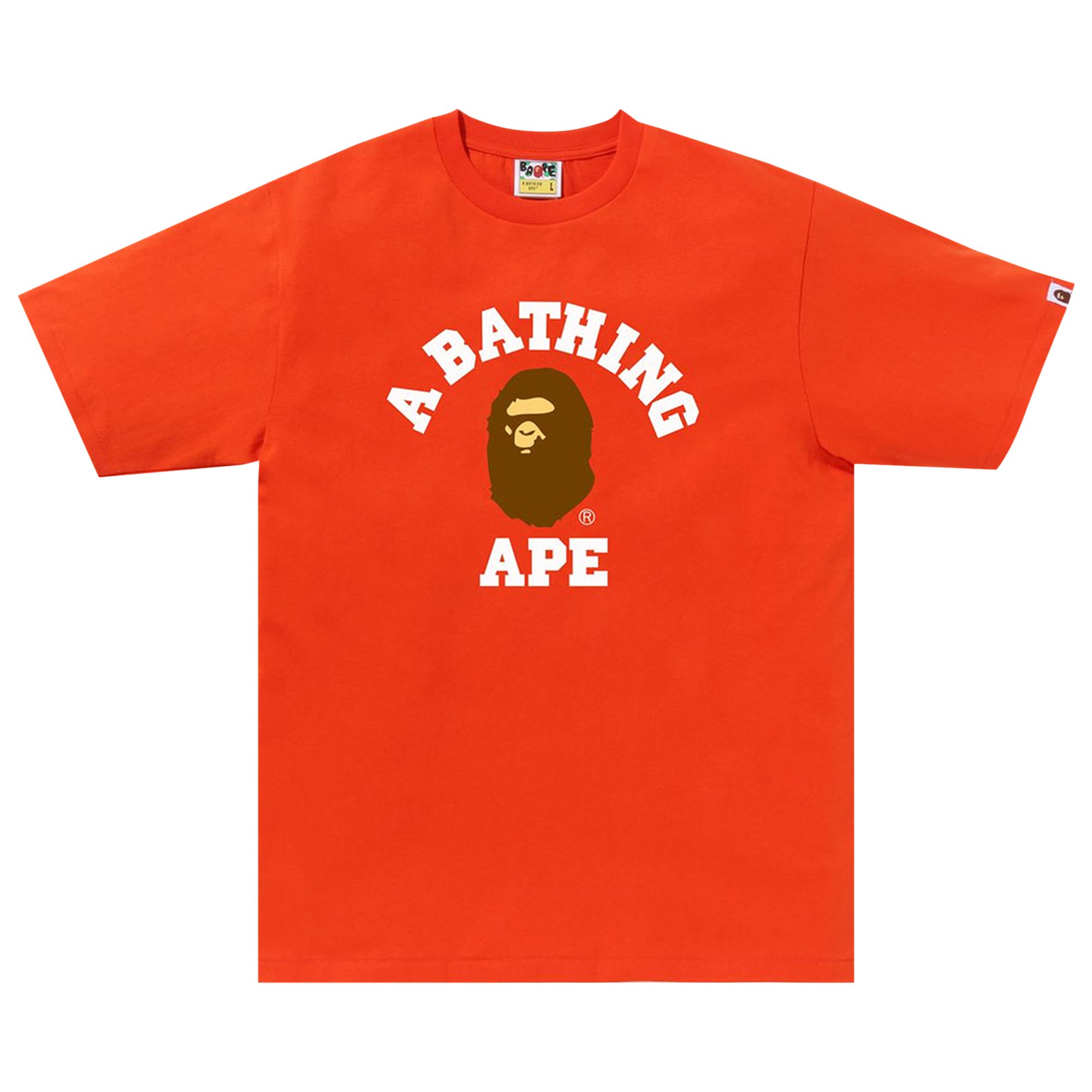 

Футболка колледжа BAPE Оранжевая, Оранжевый, Футболка колледжа BAPE Оранжевая