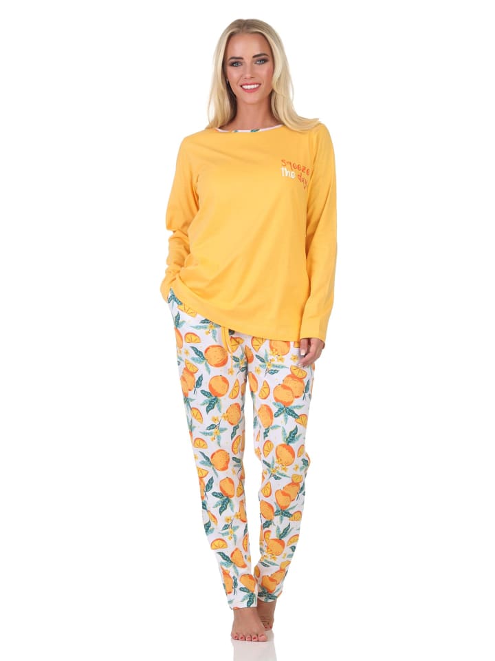 

NORMANN Пижама с длинными рукавами, размер 125 201 90 552, оранжевого цвета