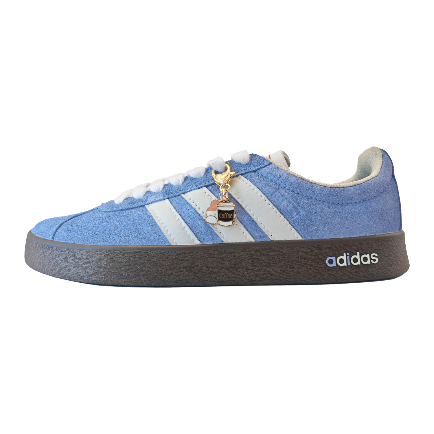 

Adidas Neo VL Court 2.0 Sky Blue Coffee Pendant Suede Balance Slip Resistant Low top Skateboard Shoes Unisex Sky Blue