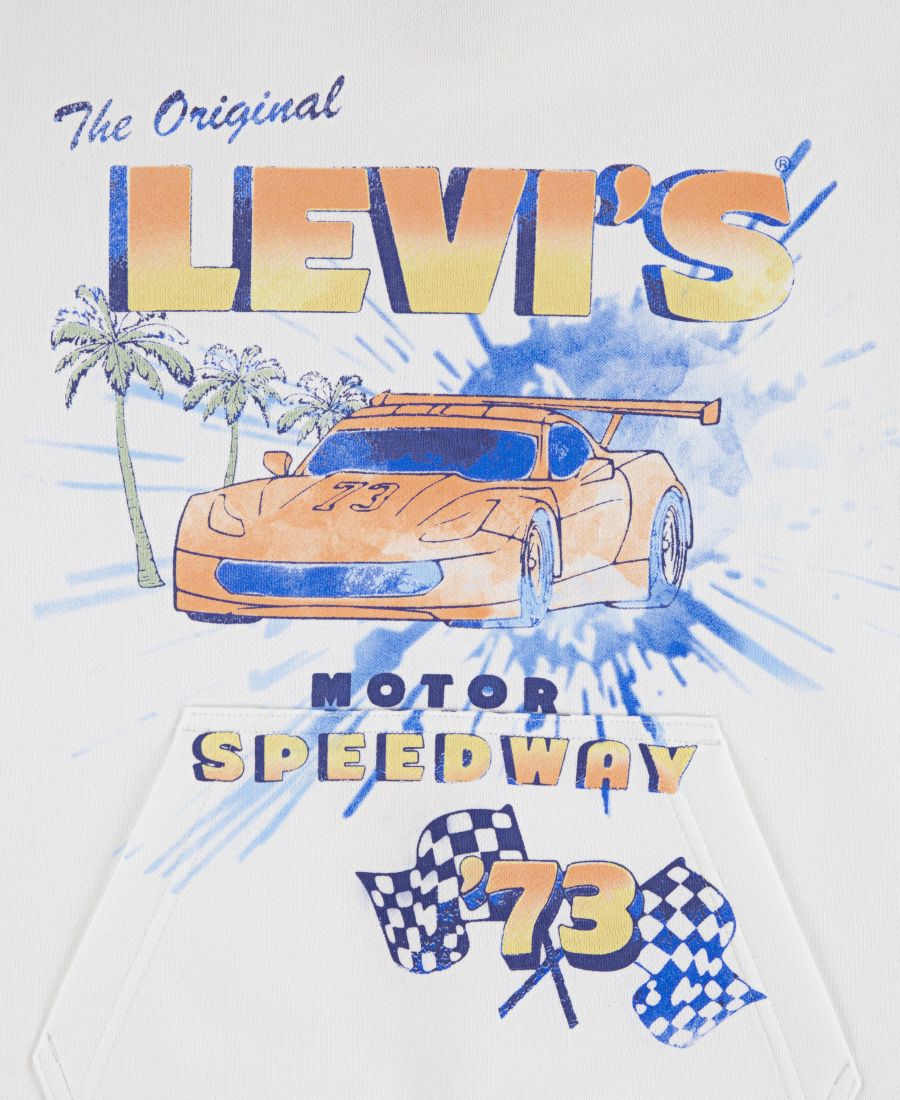 Детская толстовка с длинными рукавами Motor Speedway, размеры 8-20 Levi's, Bright White — фото 3