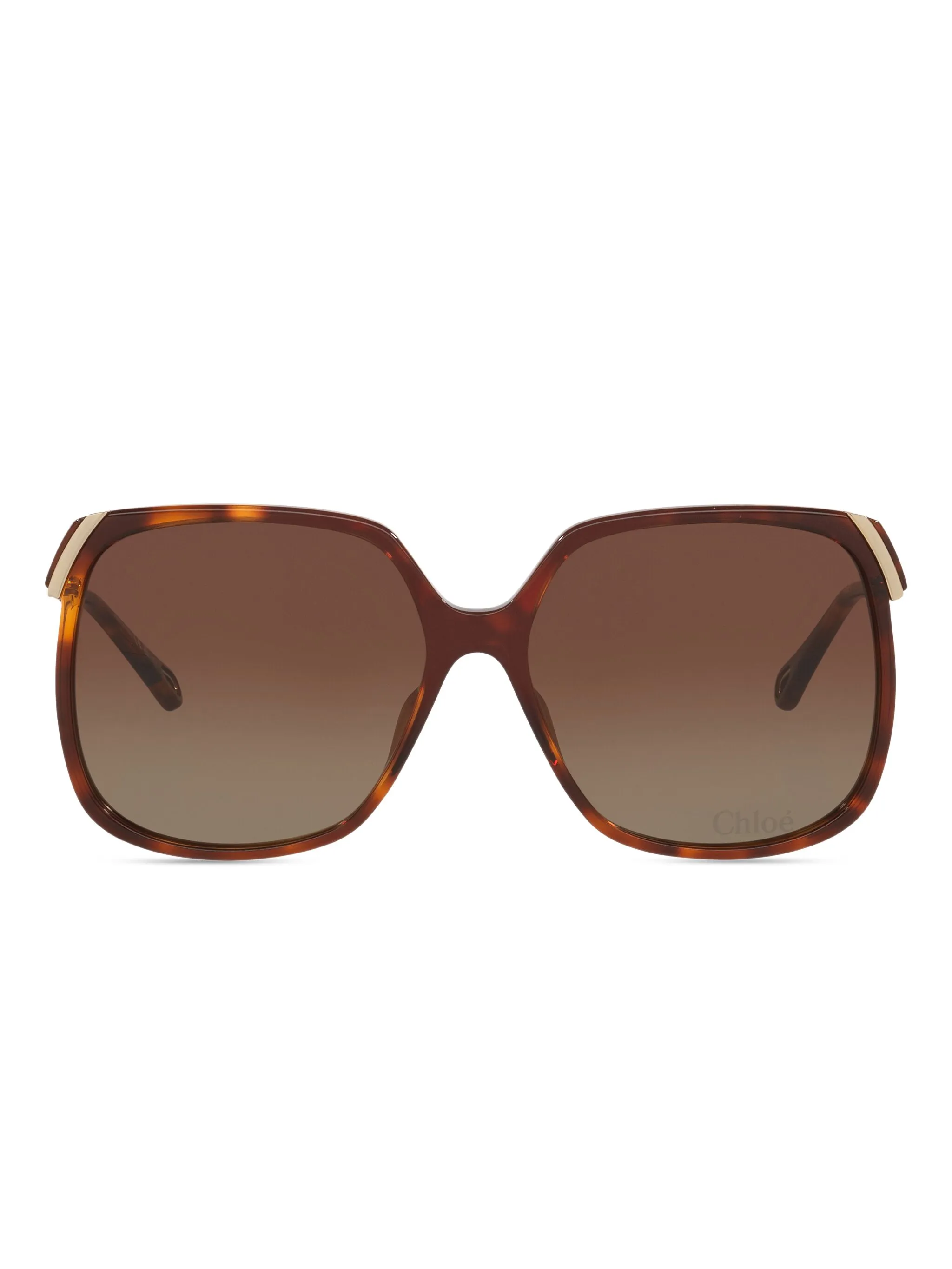 

Солнцезащитные очки в квадратной оправе черепаховой расцветки Chloé, коричневый
