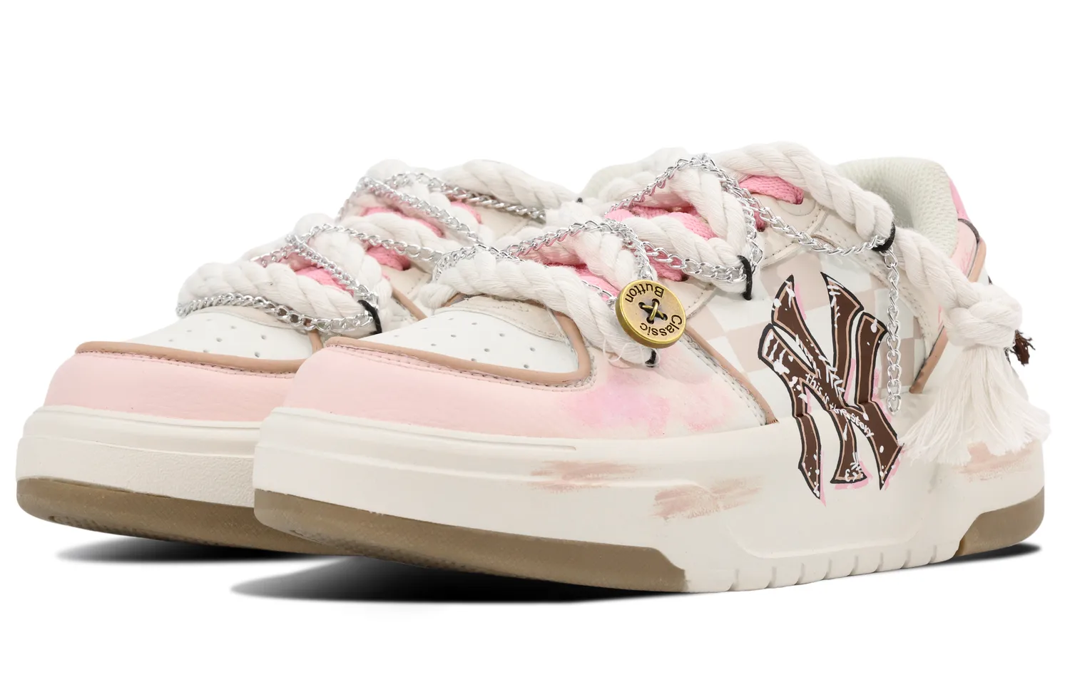 MLB Chunky Liner Low top Skateboard Shoes Unisex Pink — фото 4