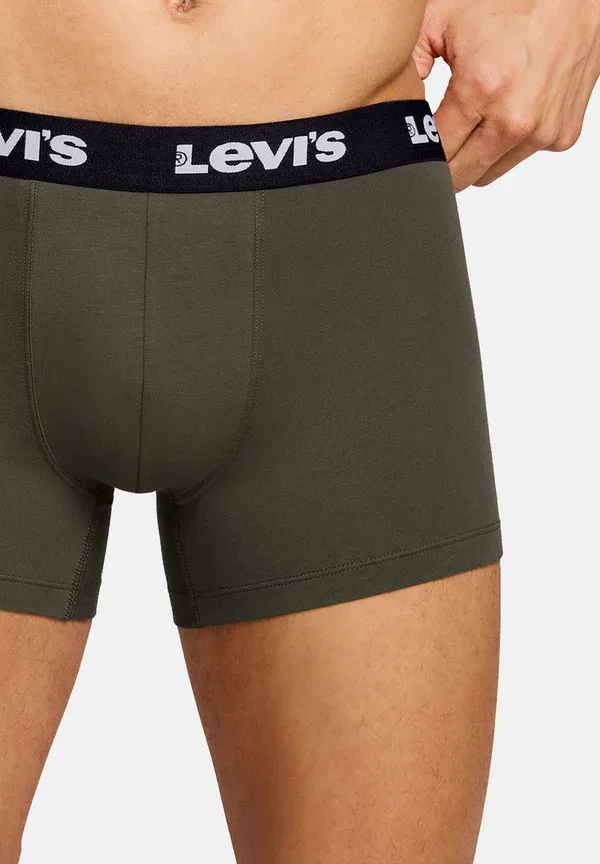Трусы мужские Levis herren boxershorts repeat logo boxer unterwäsche pants 4 er pack trunks Levi'S, хаки — фото 3