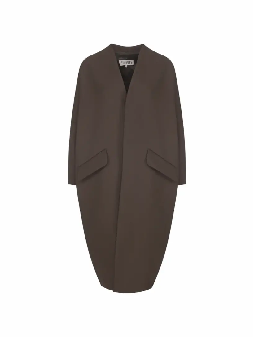 

Оверсайз пальто с вырезом MM6 MAISON MARGIELA, зелёный