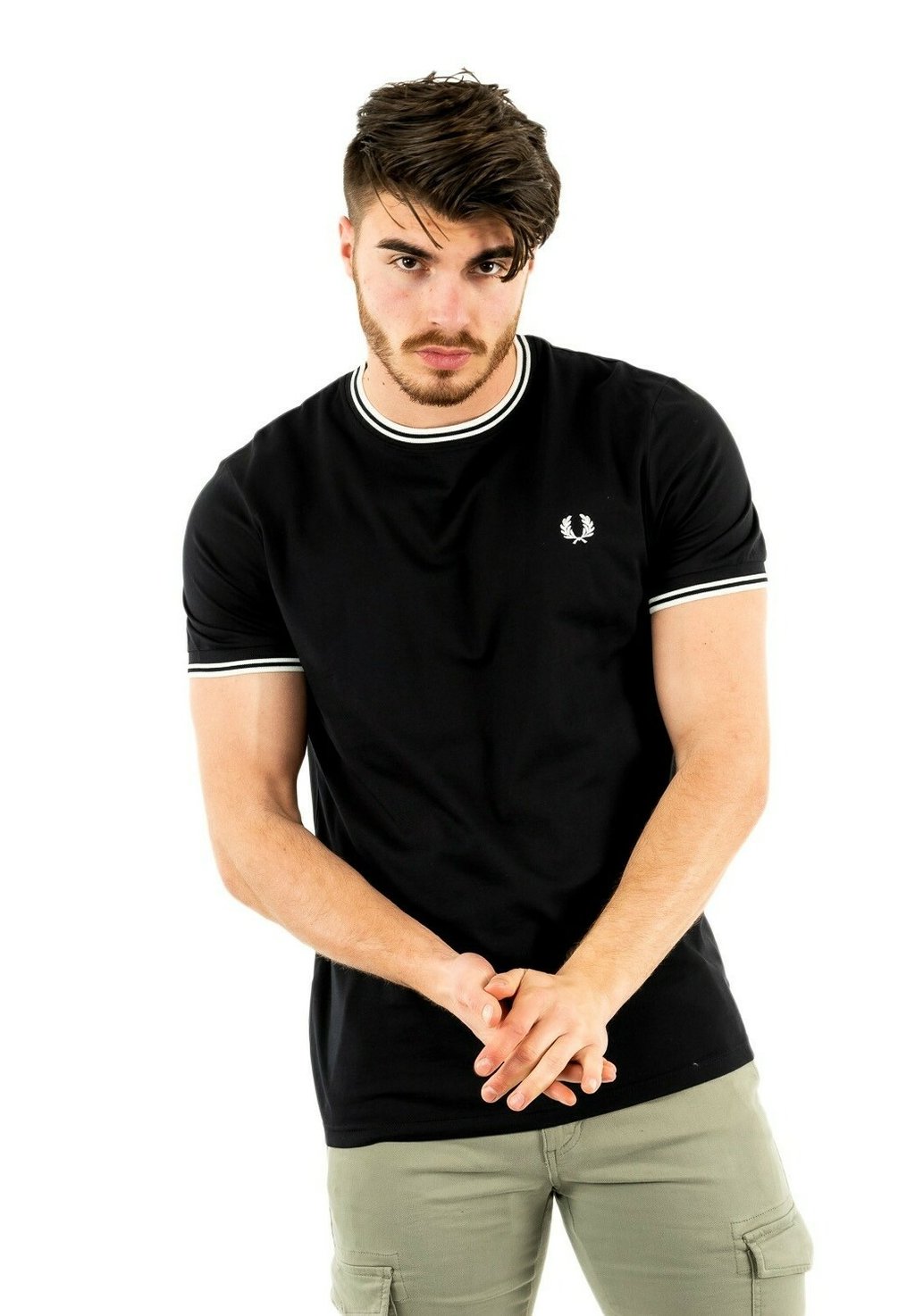 

Футболка с принтом Fred Perry, нуар