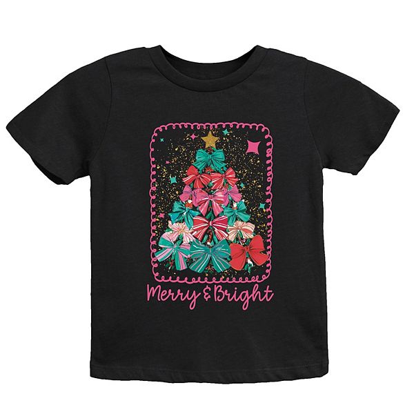 

Футболка с принтом Merry & bright bow tree The Juniper Shop, Black