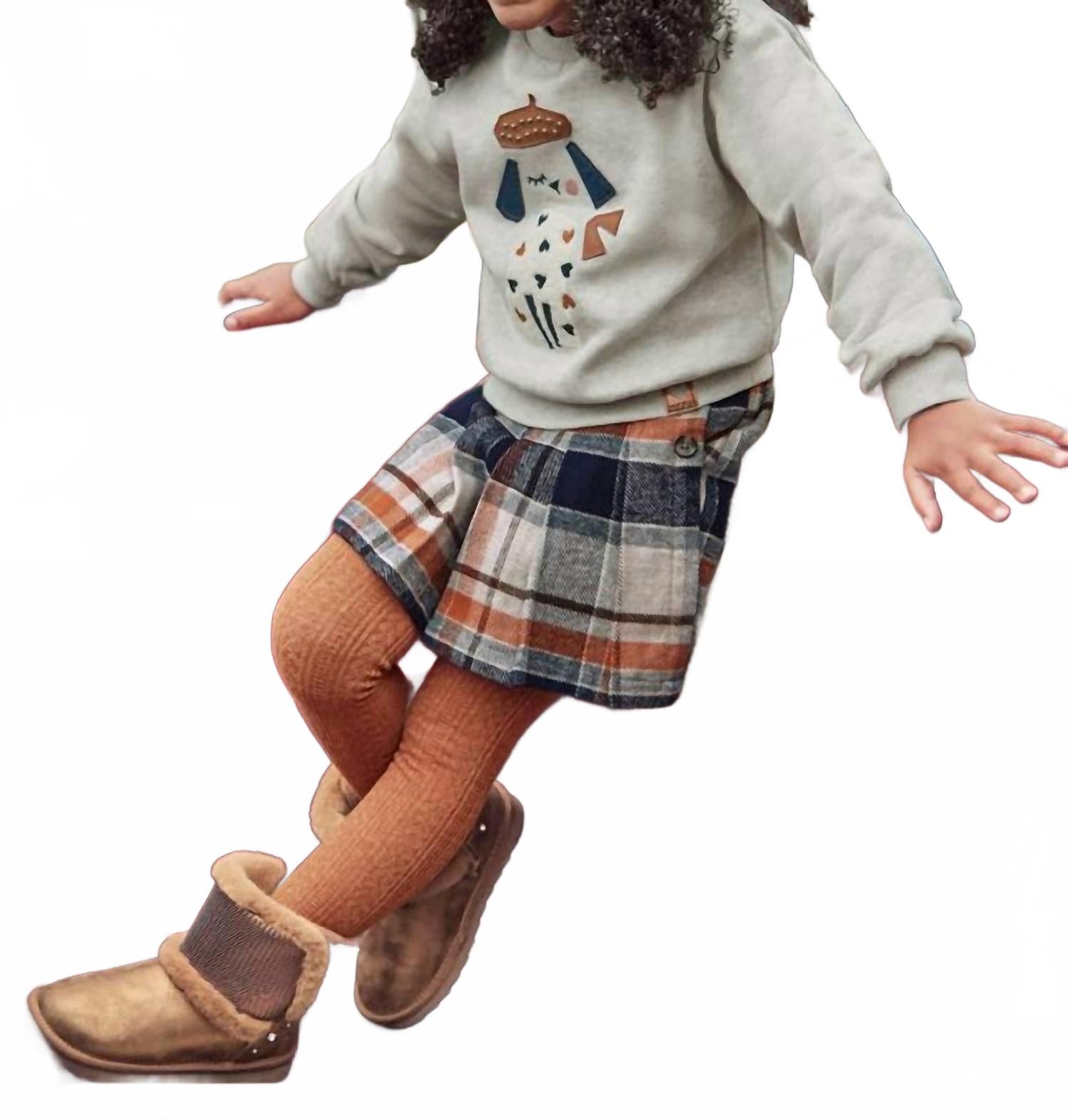 

Клетчатая плиссированная юбка-шорты коричневого/бежевого/темно-синего цвета Mayoral, коричневый/бежевый/темно-синий