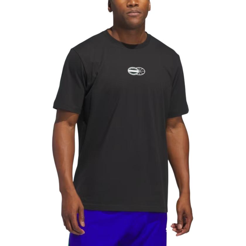 Adidas Футболка мужская Basketball SS25 Pick up Game Graphic черная — фото 3